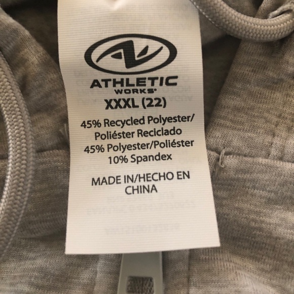ATHLETIC WORKS Womens Zipped Front Hoodie Size XXXL 22 Front Pockets Gray New - Picture 7 of 8
